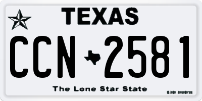 TX license plate CCN2581
