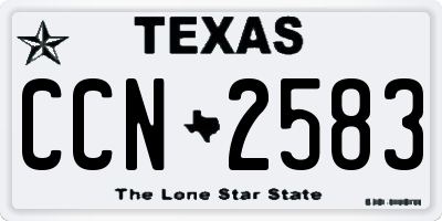 TX license plate CCN2583