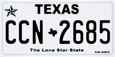 TX license plate CCN2685