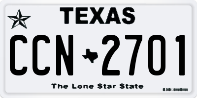 TX license plate CCN2701