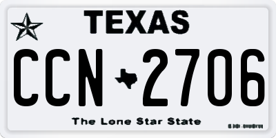 TX license plate CCN2706