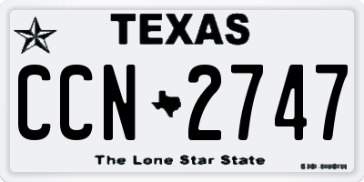TX license plate CCN2747