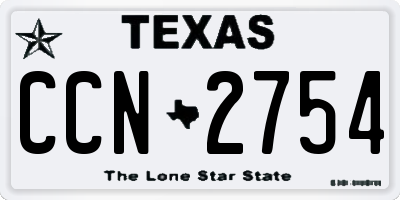 TX license plate CCN2754