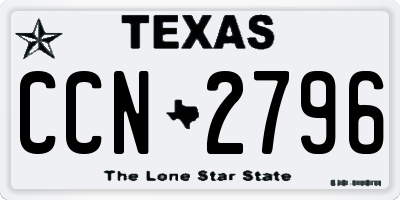 TX license plate CCN2796