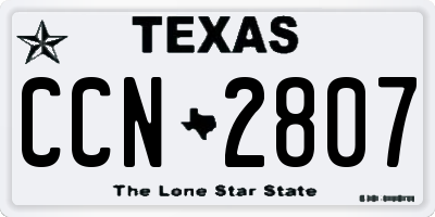 TX license plate CCN2807