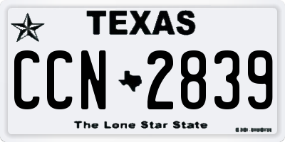 TX license plate CCN2839