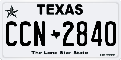 TX license plate CCN2840