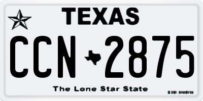 TX license plate CCN2875