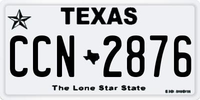 TX license plate CCN2876