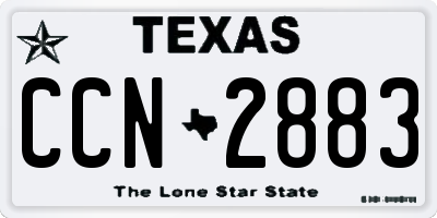 TX license plate CCN2883