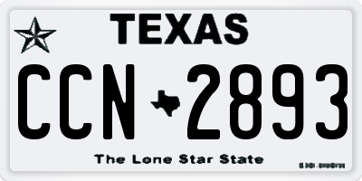 TX license plate CCN2893