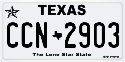 TX license plate CCN2903