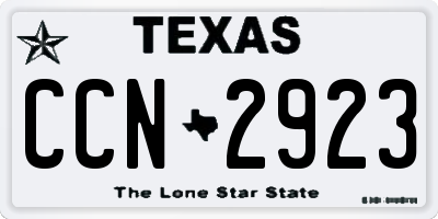 TX license plate CCN2923