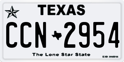 TX license plate CCN2954