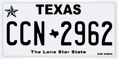 TX license plate CCN2962
