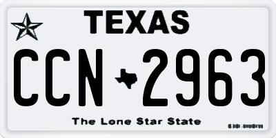 TX license plate CCN2963
