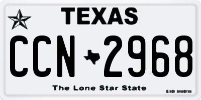 TX license plate CCN2968