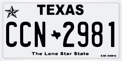 TX license plate CCN2981