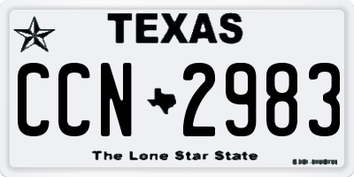 TX license plate CCN2983