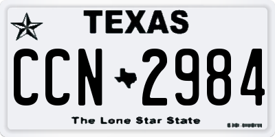 TX license plate CCN2984