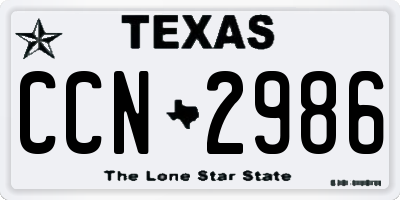 TX license plate CCN2986