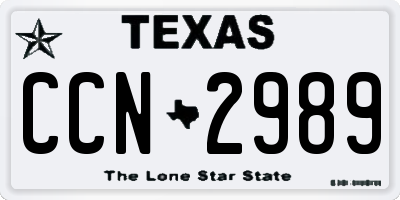 TX license plate CCN2989