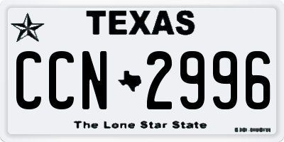 TX license plate CCN2996