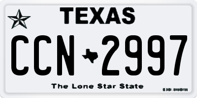 TX license plate CCN2997