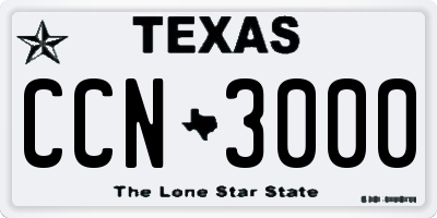 TX license plate CCN3000