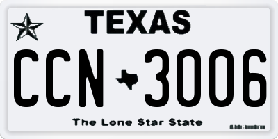TX license plate CCN3006