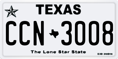 TX license plate CCN3008