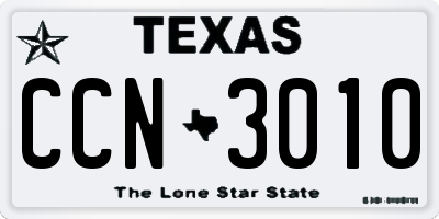 TX license plate CCN3010