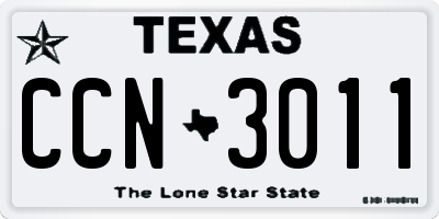 TX license plate CCN3011