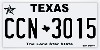 TX license plate CCN3015