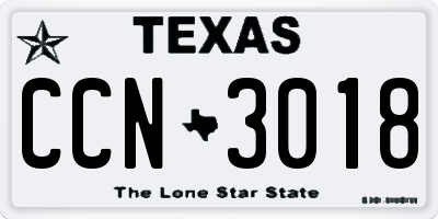 TX license plate CCN3018