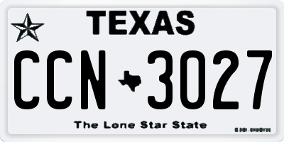 TX license plate CCN3027