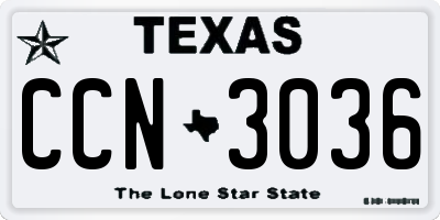 TX license plate CCN3036