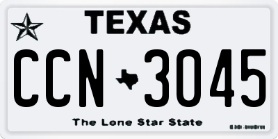 TX license plate CCN3045