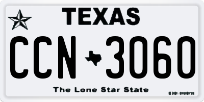 TX license plate CCN3060