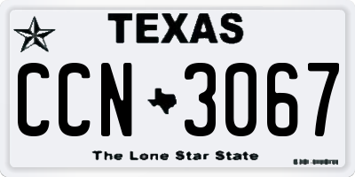 TX license plate CCN3067