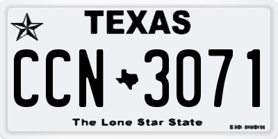 TX license plate CCN3071