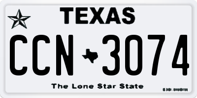 TX license plate CCN3074