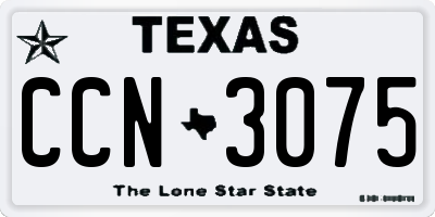 TX license plate CCN3075