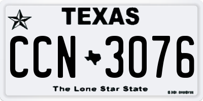 TX license plate CCN3076