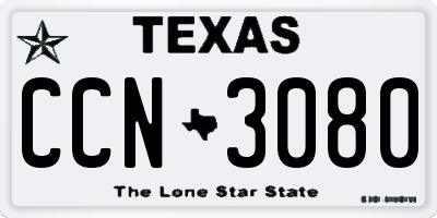 TX license plate CCN3080