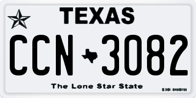 TX license plate CCN3082