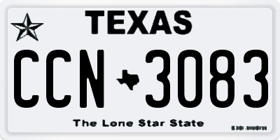 TX license plate CCN3083
