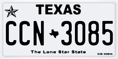 TX license plate CCN3085
