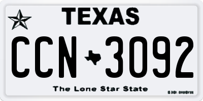 TX license plate CCN3092