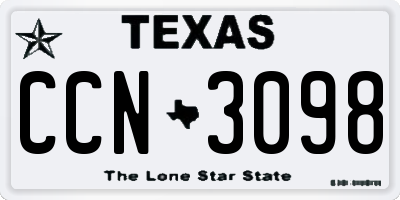 TX license plate CCN3098